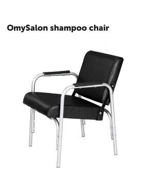OmySalon Adjustable Shampoo Chair - Black legs/armrests